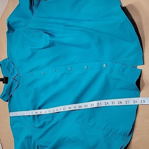 Worthington Woman Size 3X, Bright Teal Blue Button Down Shirt - Picture 5 of 8